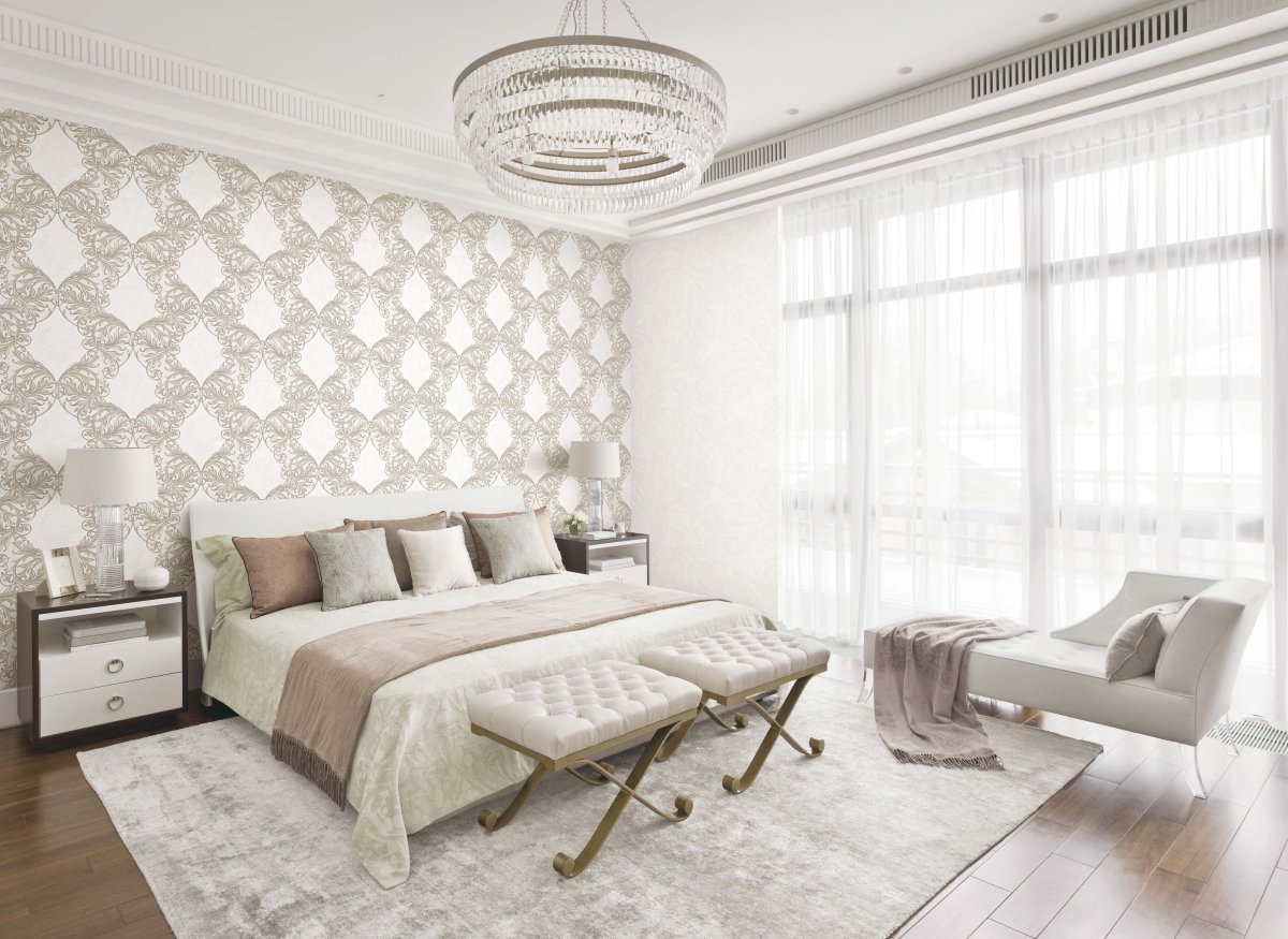 Обои для гостиной в светлых тонах