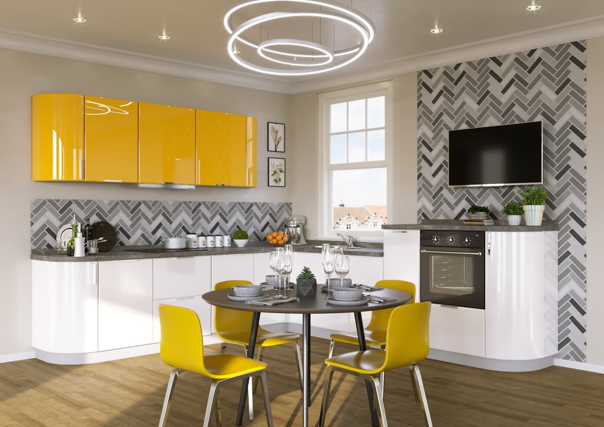 Светлые стены на кухне