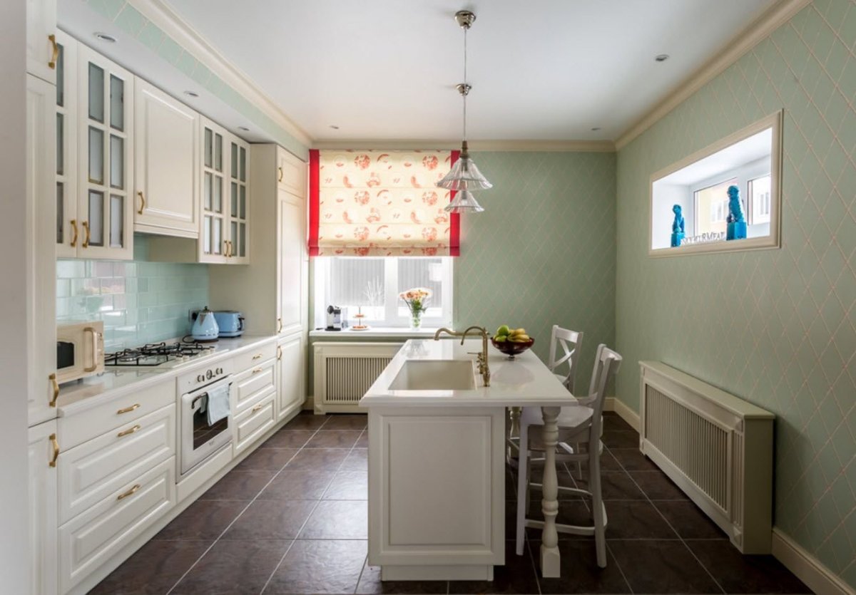Белые стены на кухне