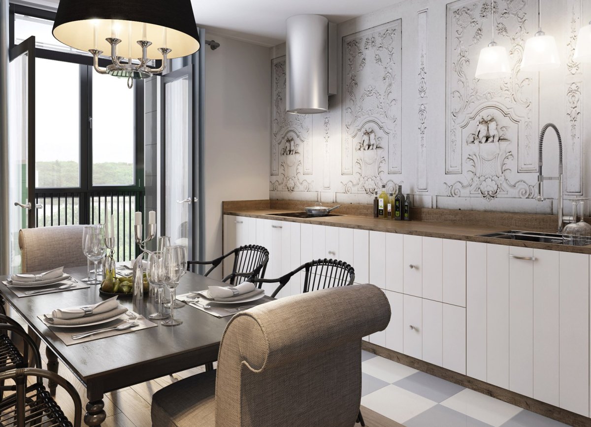 Стильные обои для кухни