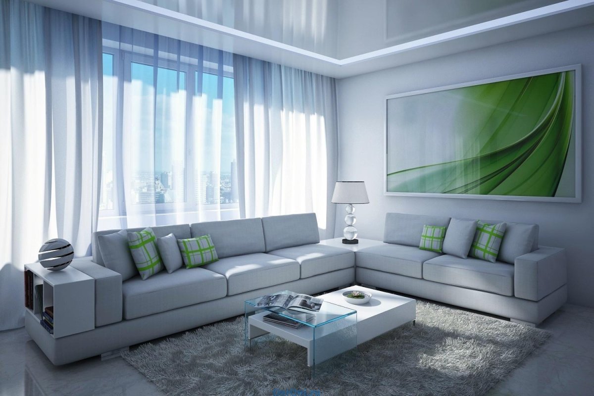 Интерьер гостинной комнаты в 3д