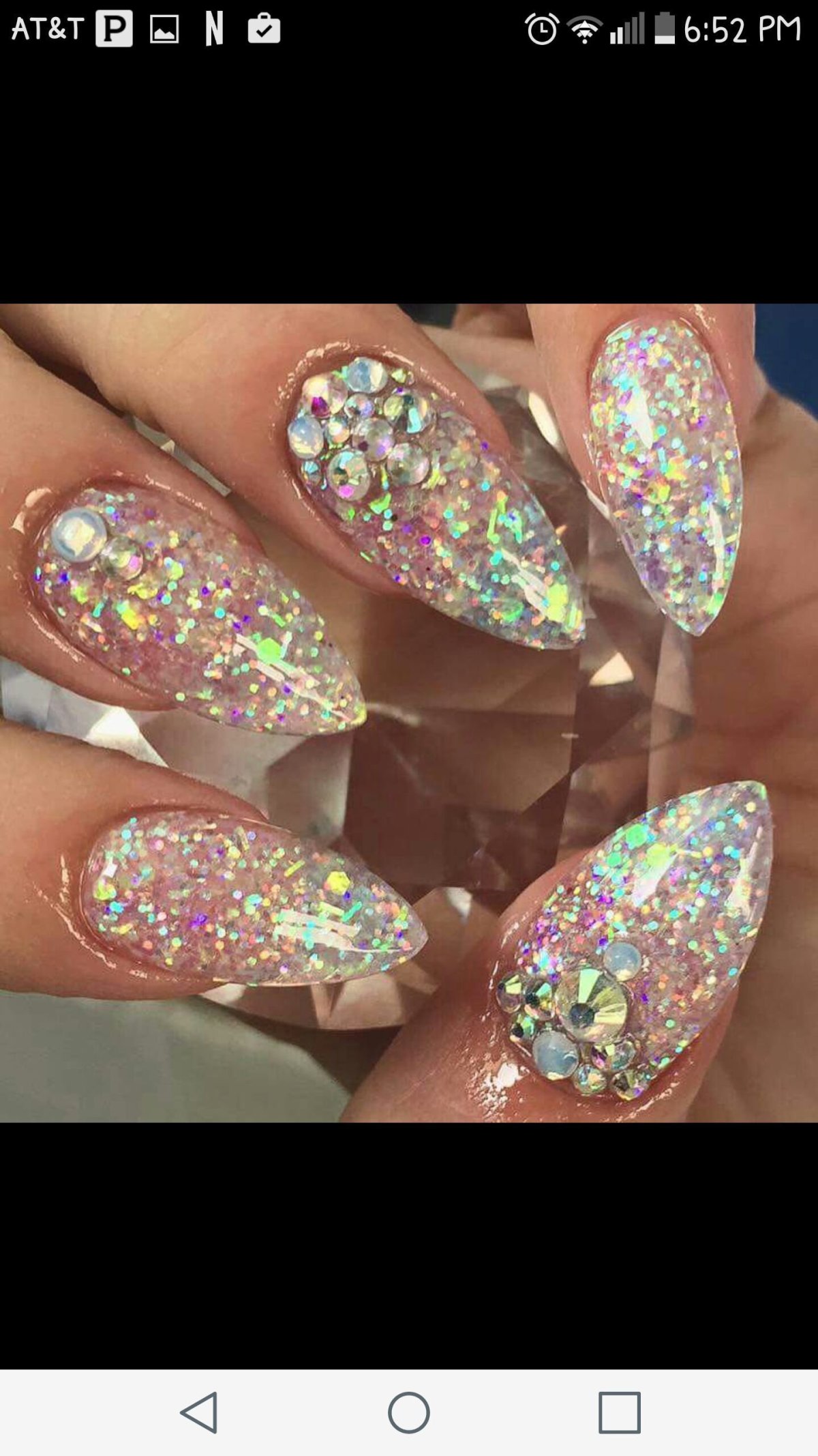 Аквариумный маникюр с блестками