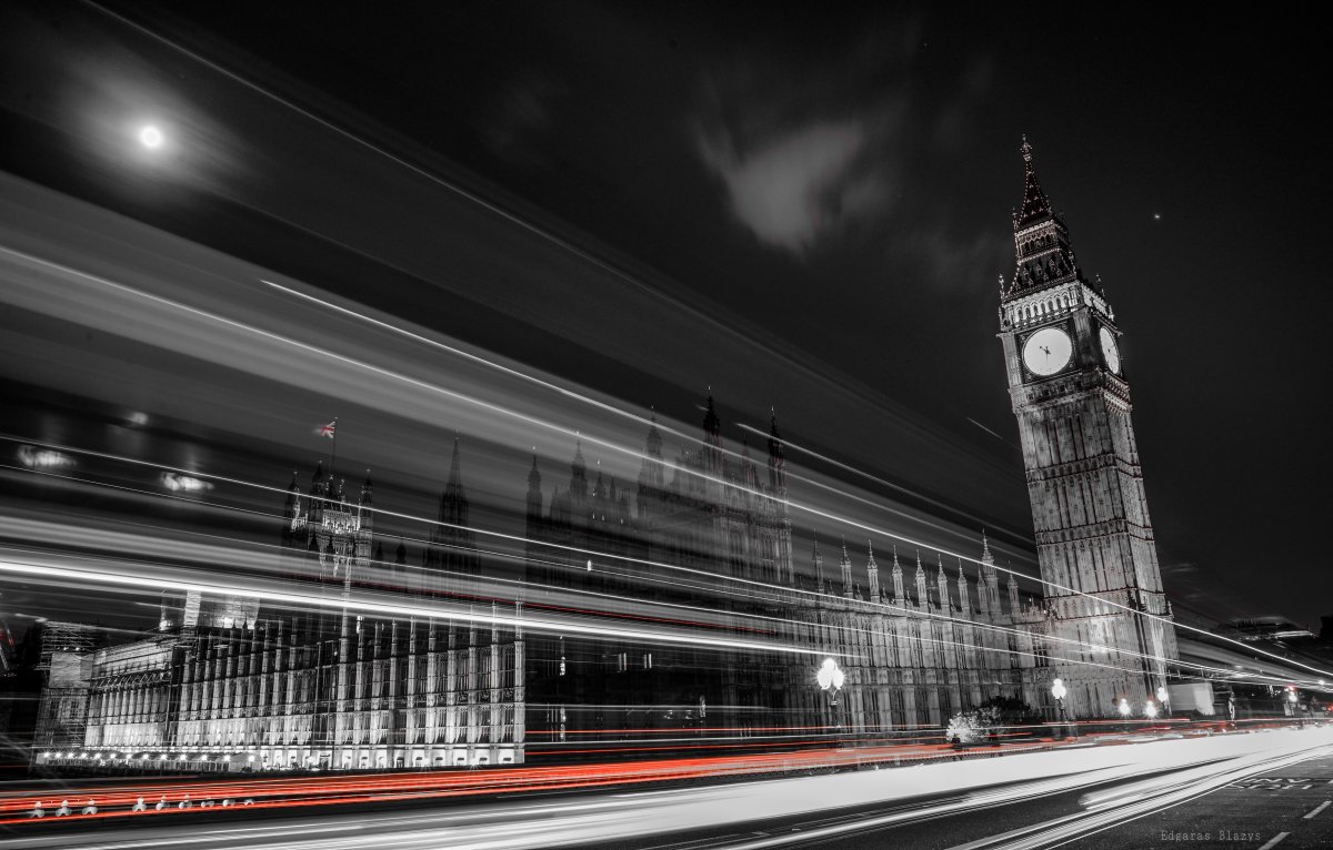 Обои на рабочий стол Лондон черно белые