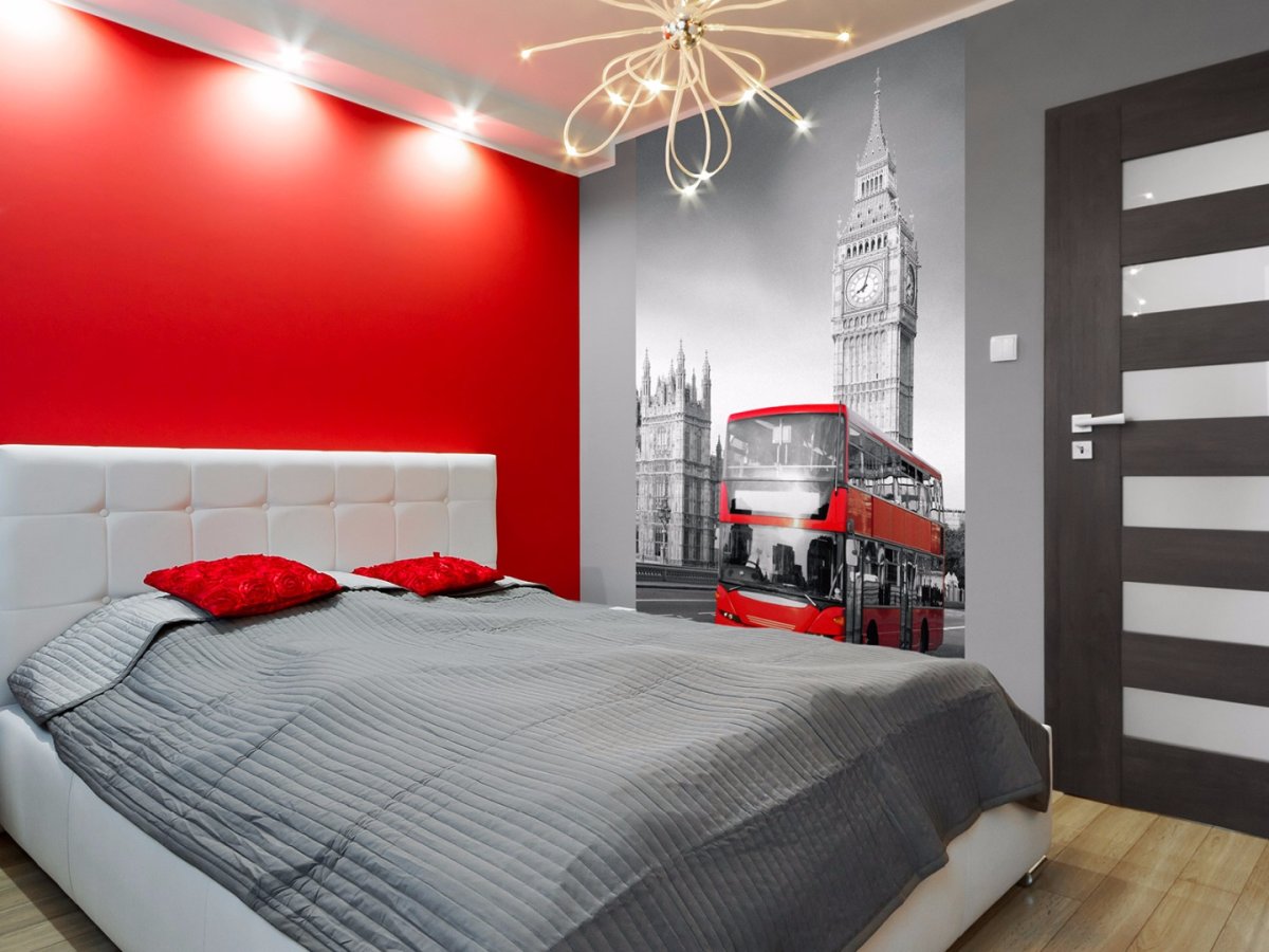 Красно черная спальня