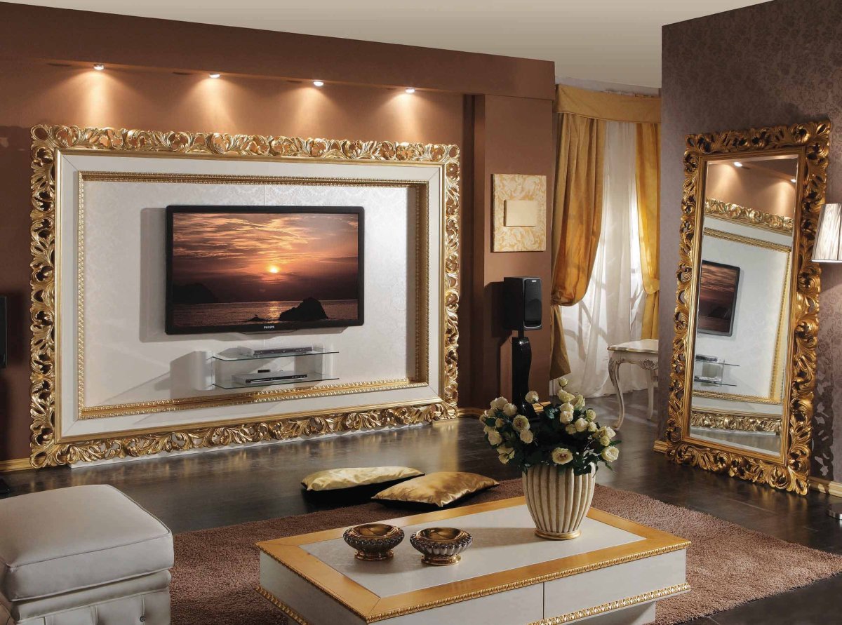Телевизор в багете в интерьере