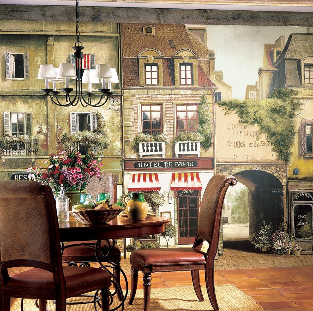 Фрески в интерьере кухни