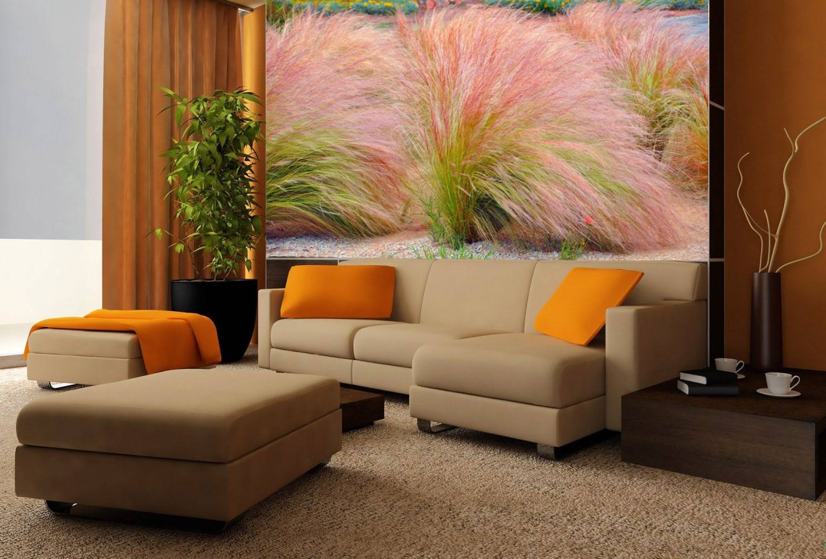 Фотообои в гостиную на пустую стену