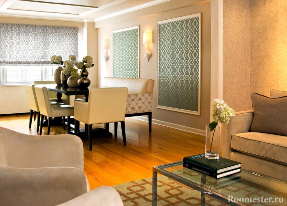 Вставки из обоев в интерьере