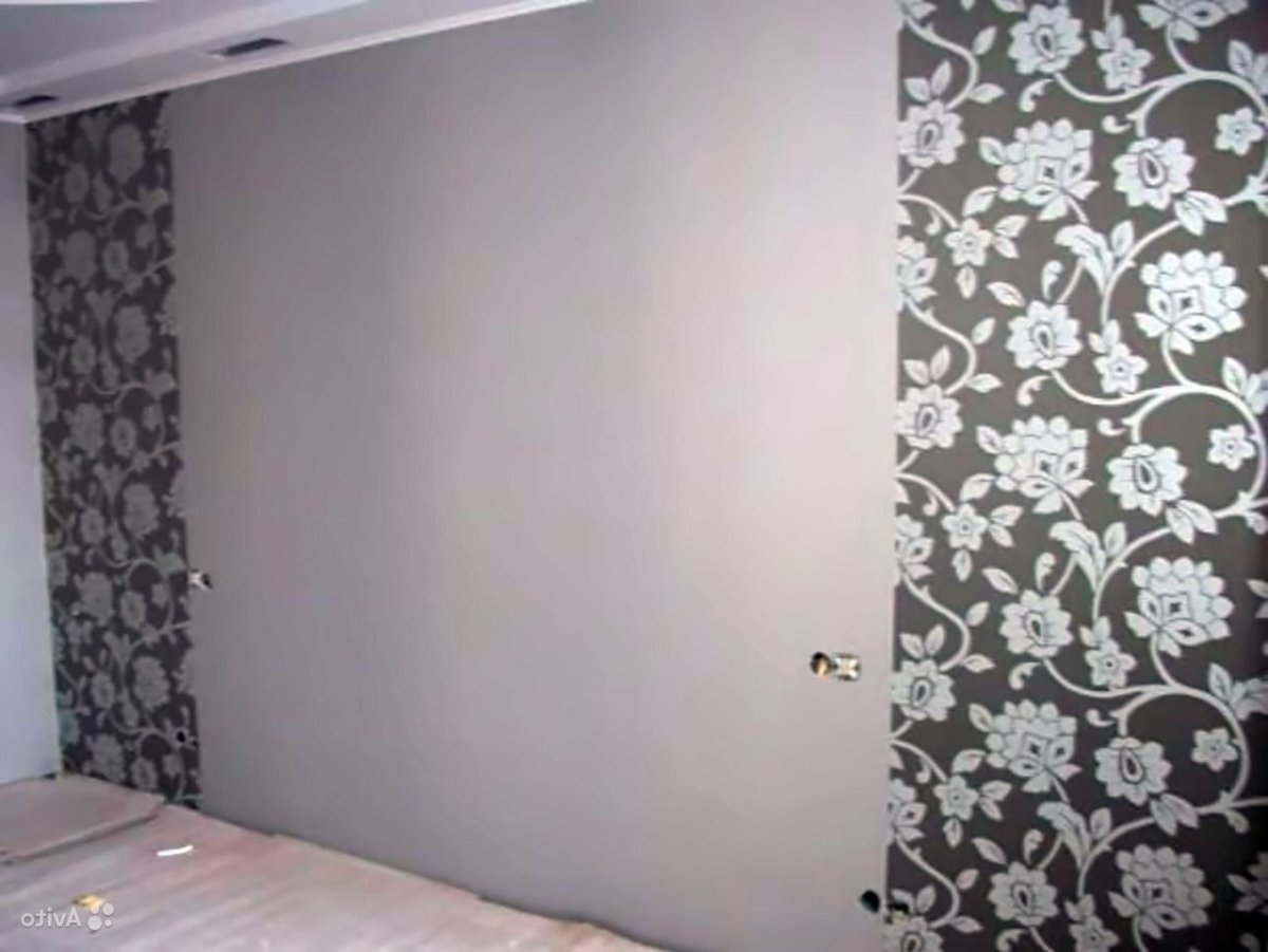 Оклеивание стен обоями двух видов