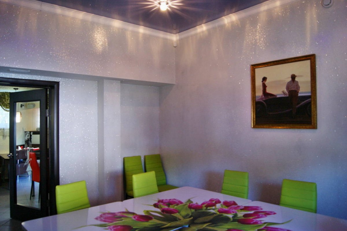 Жидкая штукатурка в интерьере