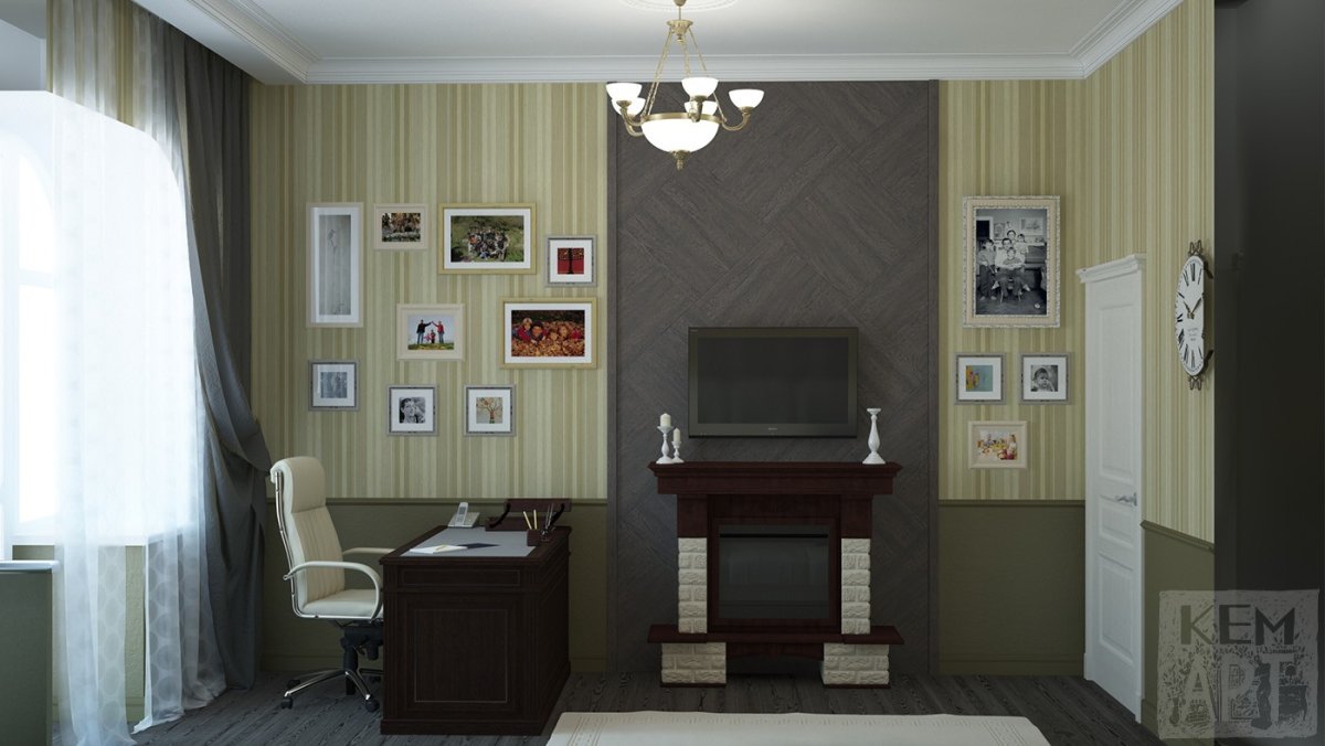 Спальня кабинет в классическом стиле