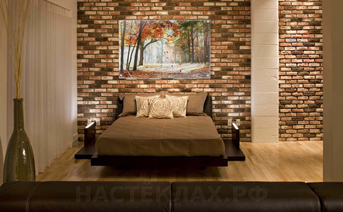 Отделка стен ламинатом и камнем