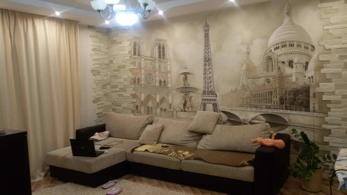 Каменная стена в интерьере