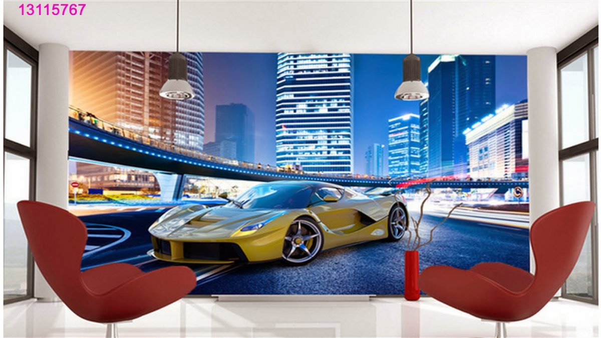 Гоночная машина фотообои на стену в интерьере