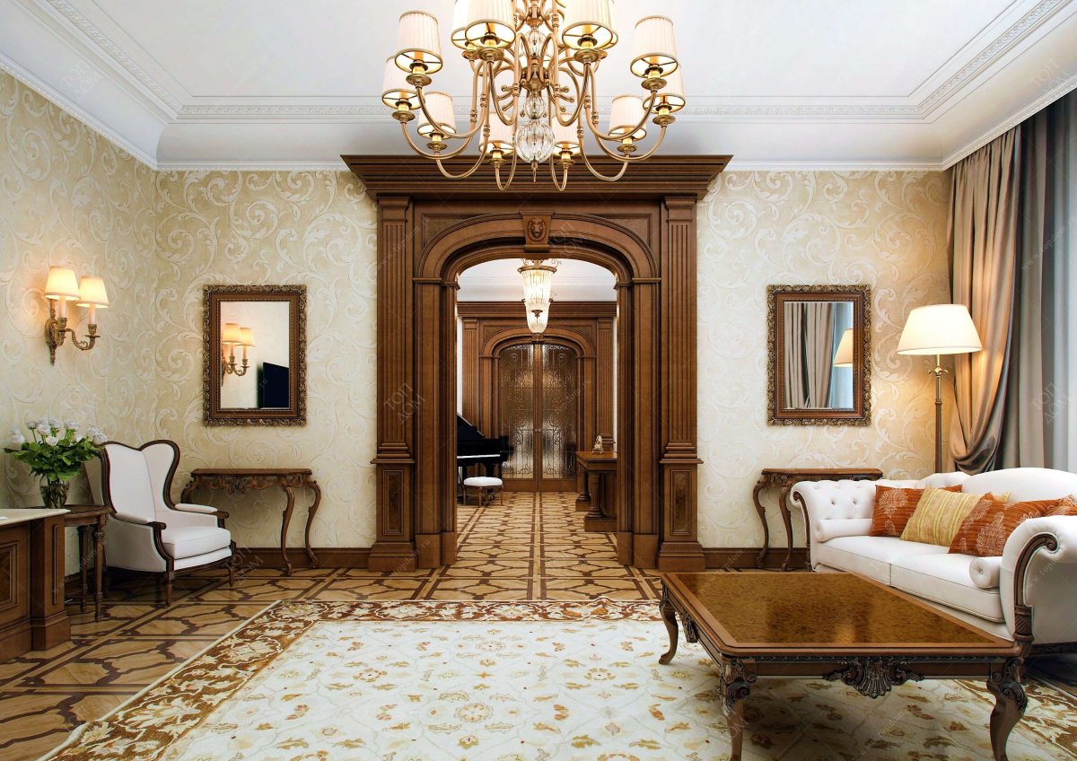 Дверной проем между кухней и гостиной