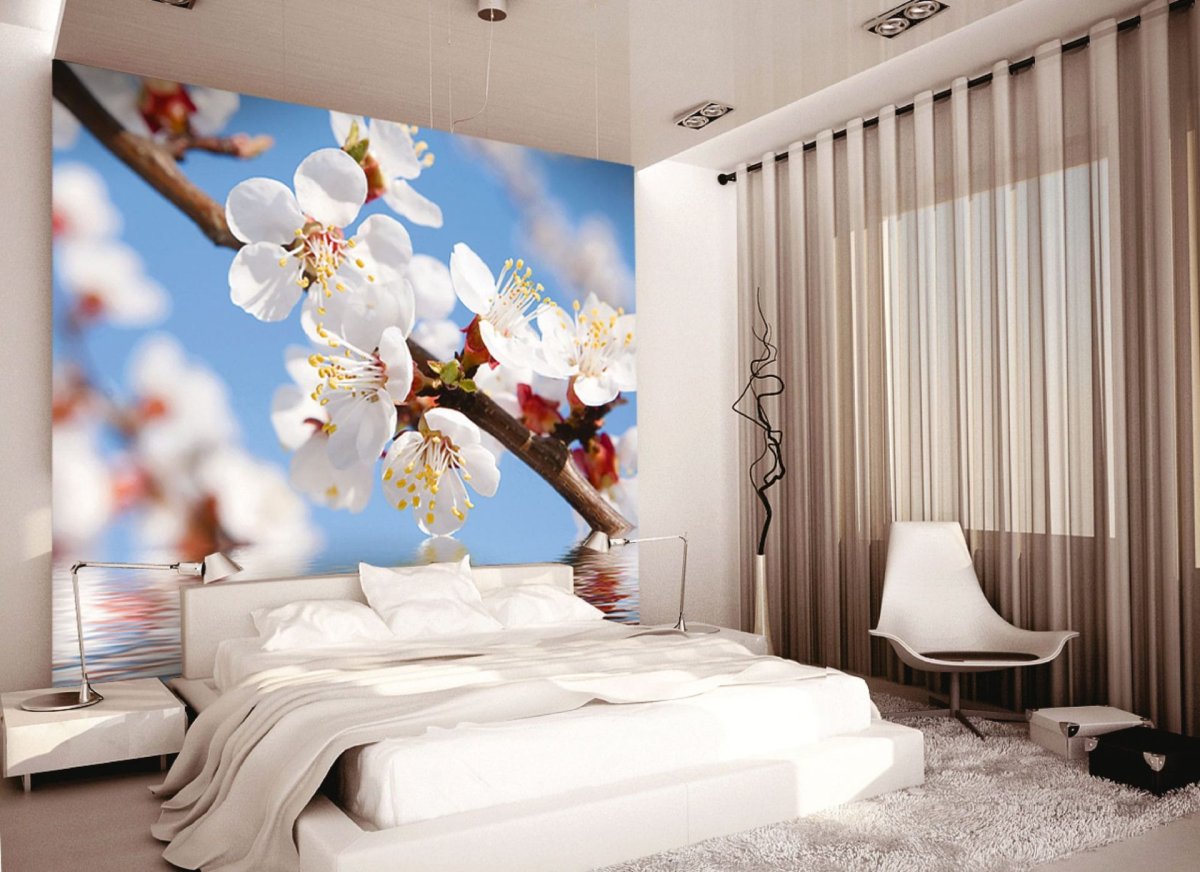 Фотообои в спальню над кроватью фото 3 д