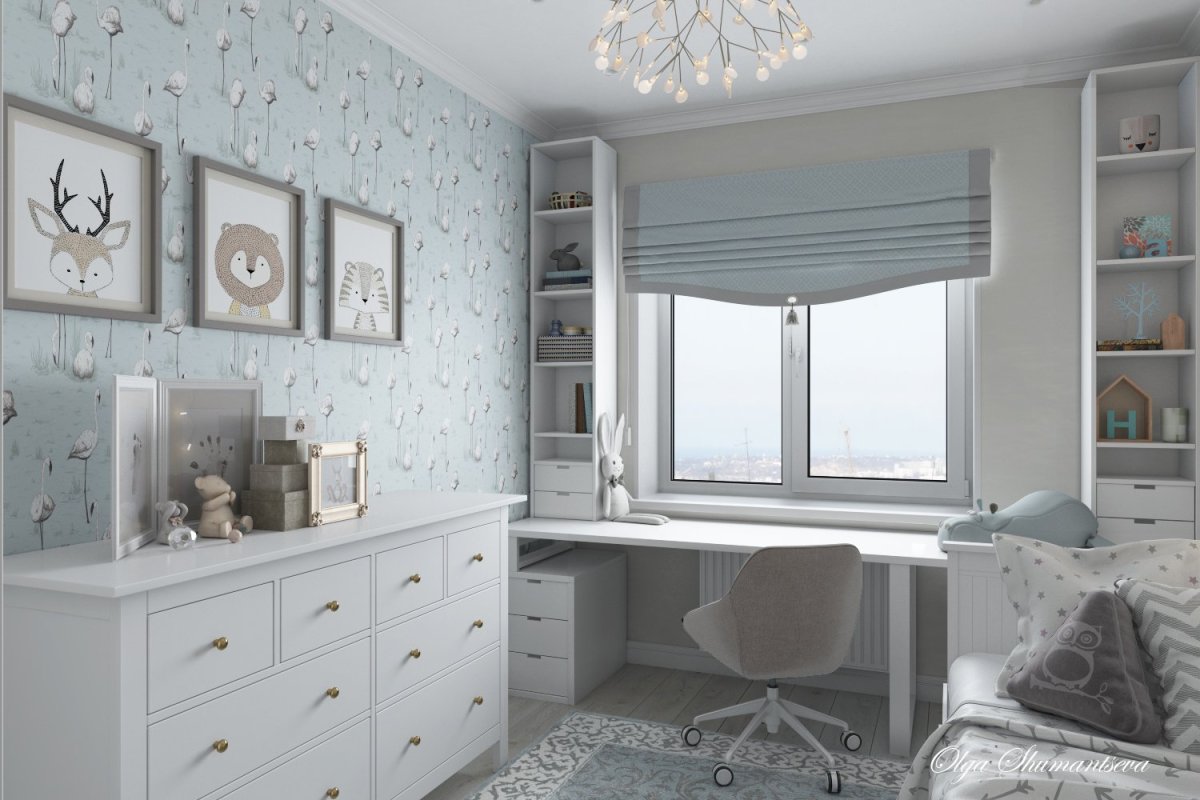 Учебная зона у окна для двоих