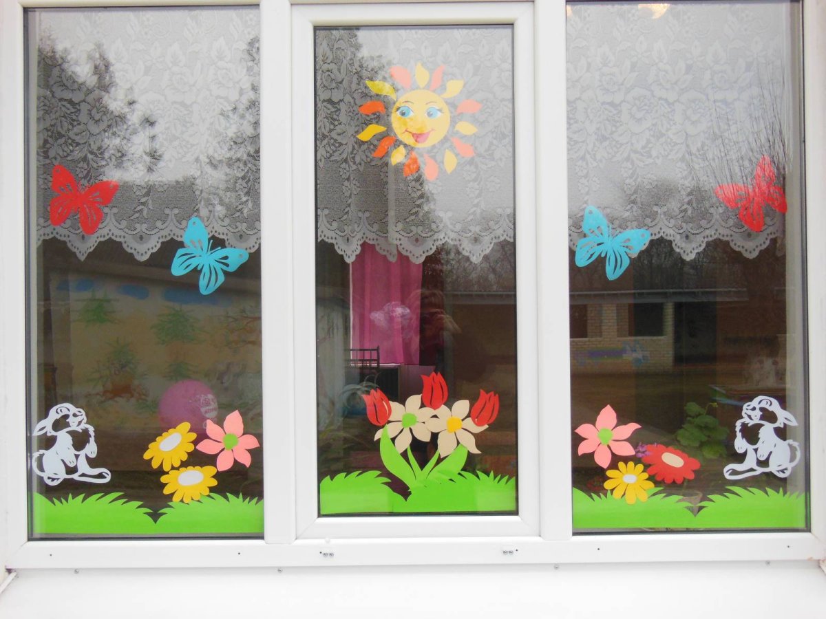 Весеннее украшение на столы в детском саду