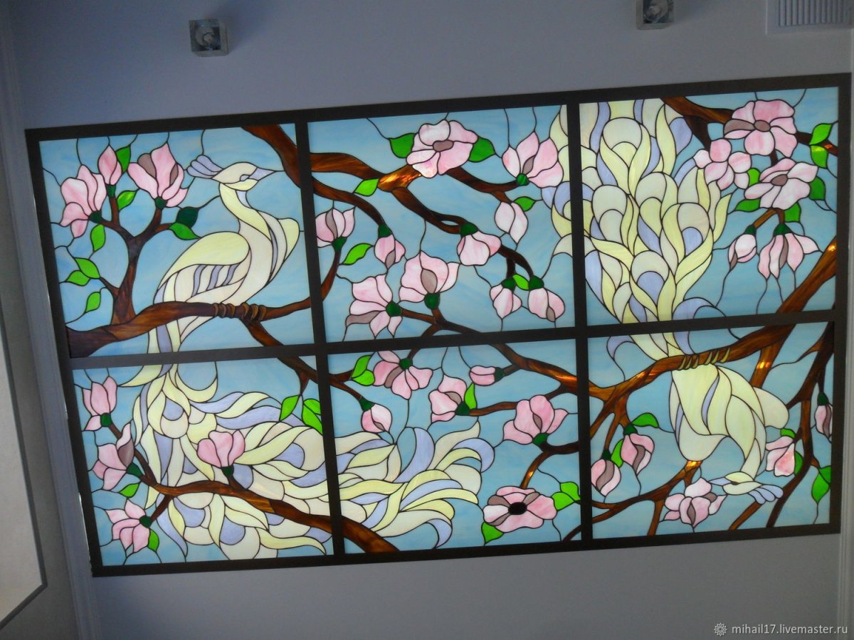 Витраж Тиффани Павлин