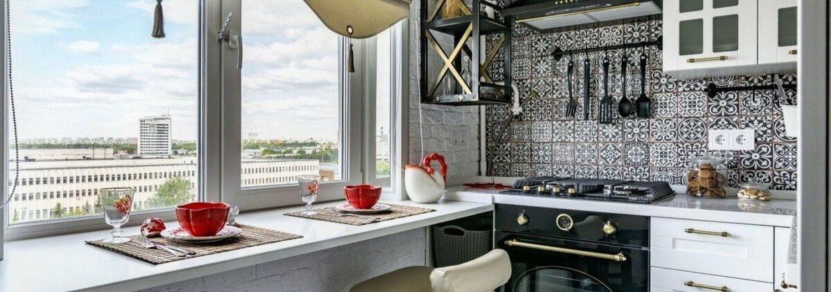 Кухни подоконником 2020