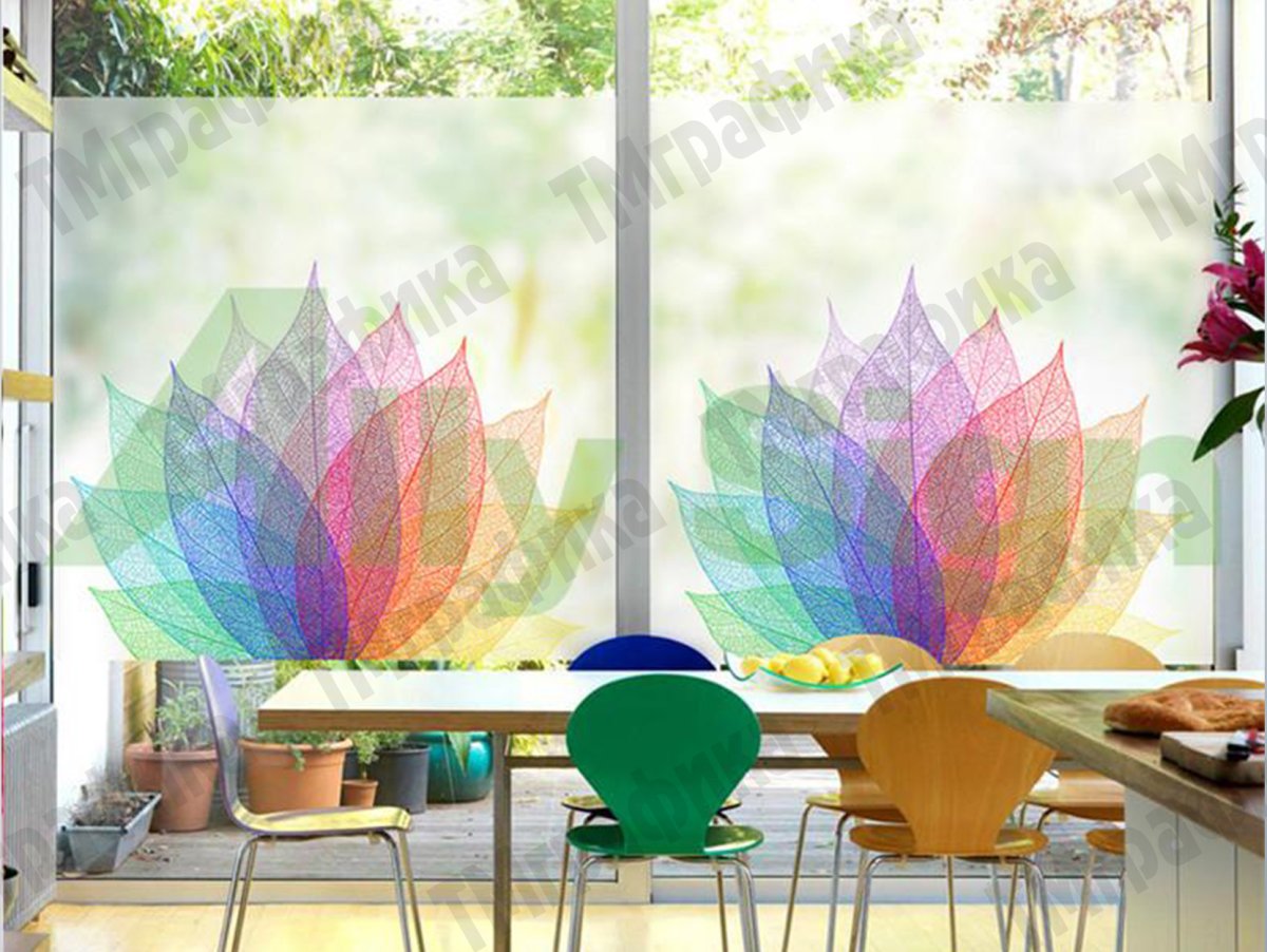 Наклейка на окно витраж