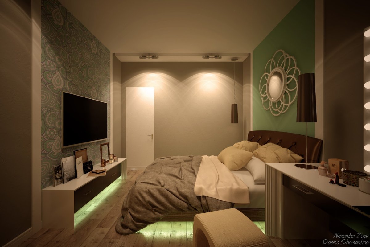 Подсветка в комнате без окон