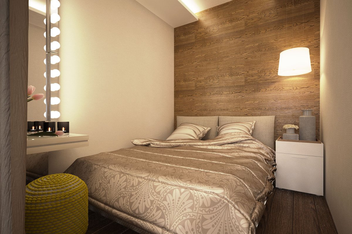 Маленькая спальня 6кв м в стиле лофт