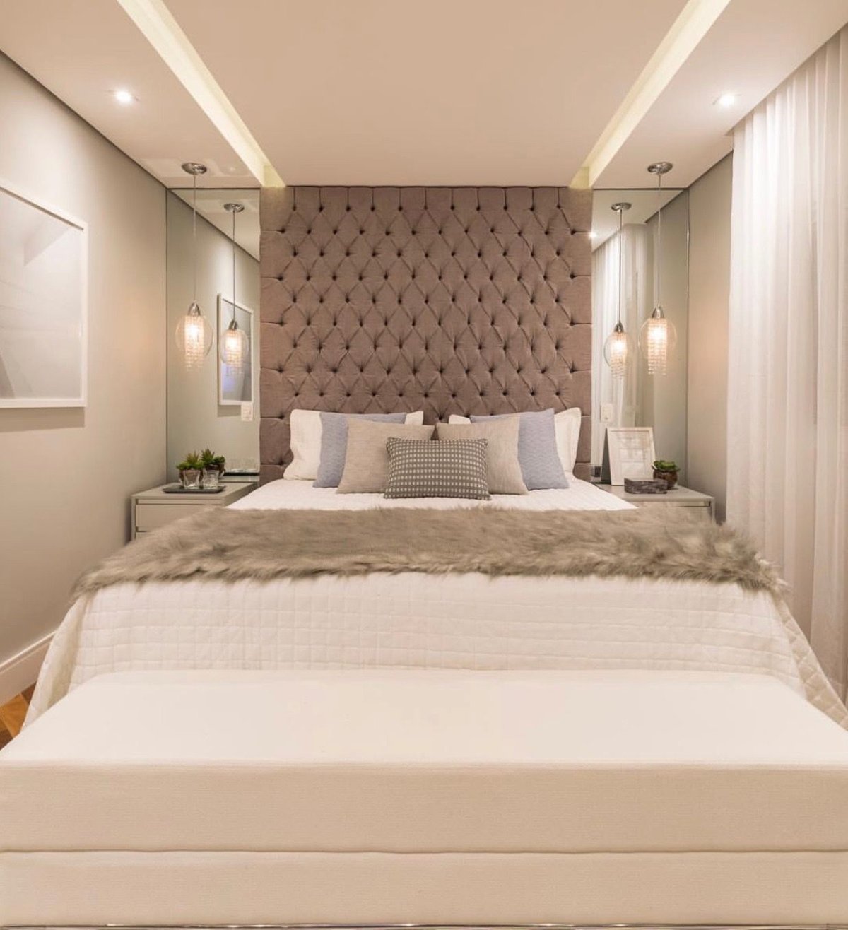 Декор спальни без окна