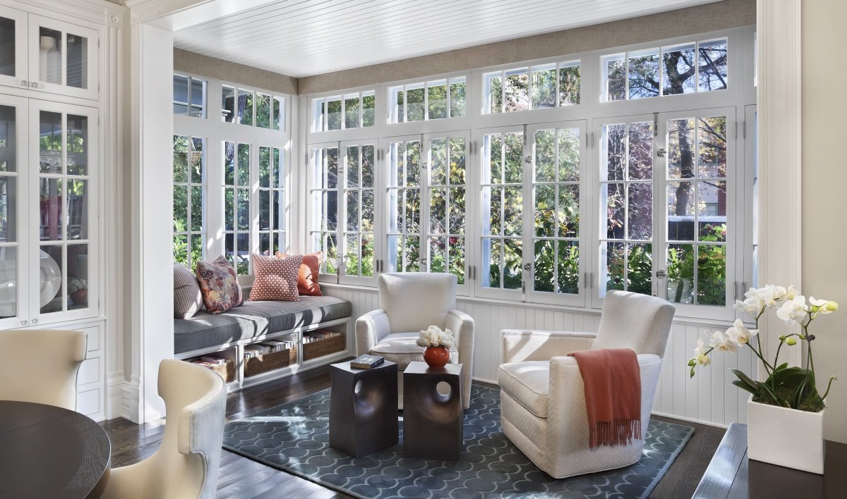 Веранда с французскими окнами