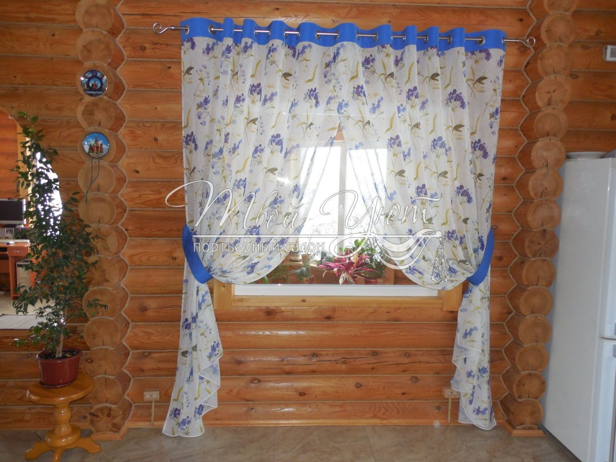 Шторы на кухню в деревенском стиле