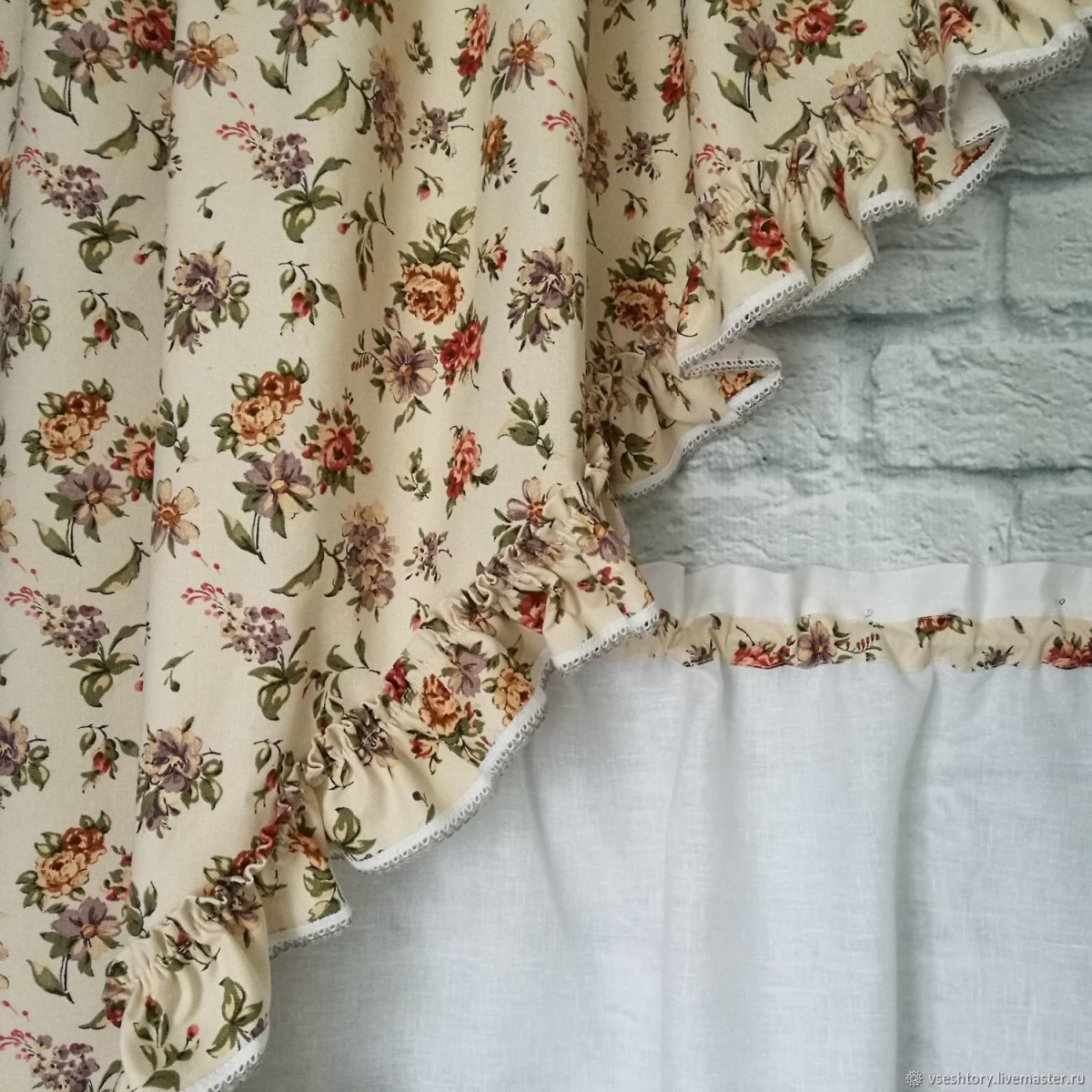 Кружевные занавески в деревенском стиле