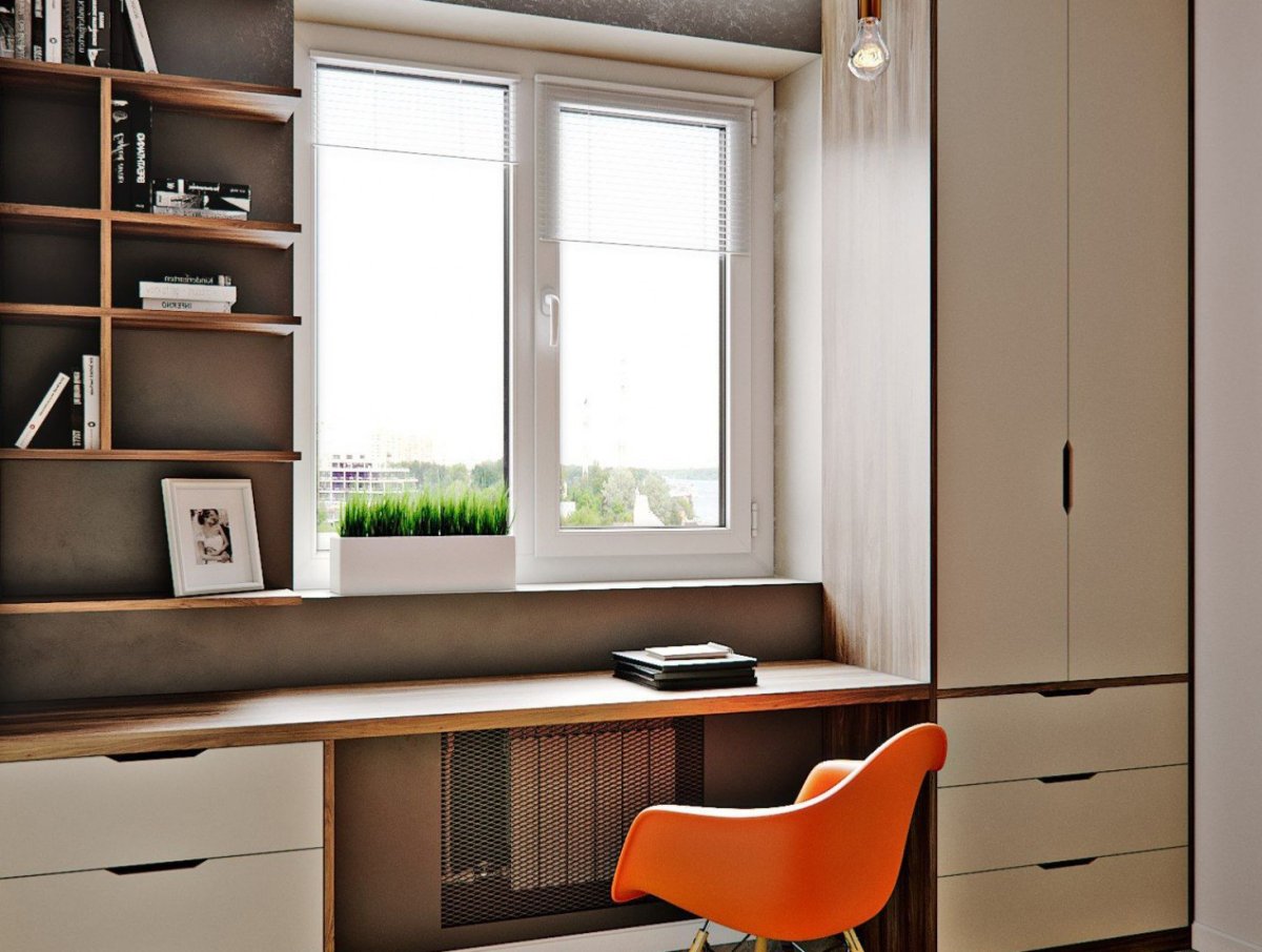 Встроенные столы в подоконник