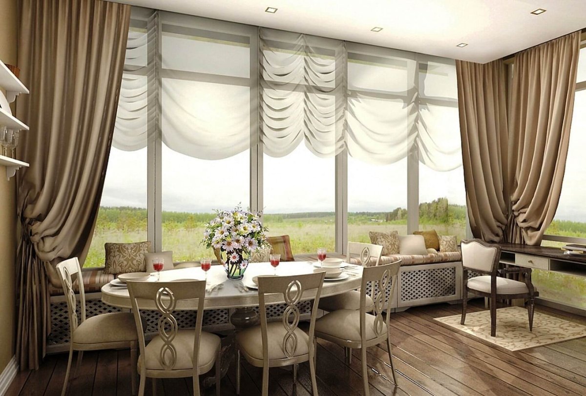 Эркер в доме шторы