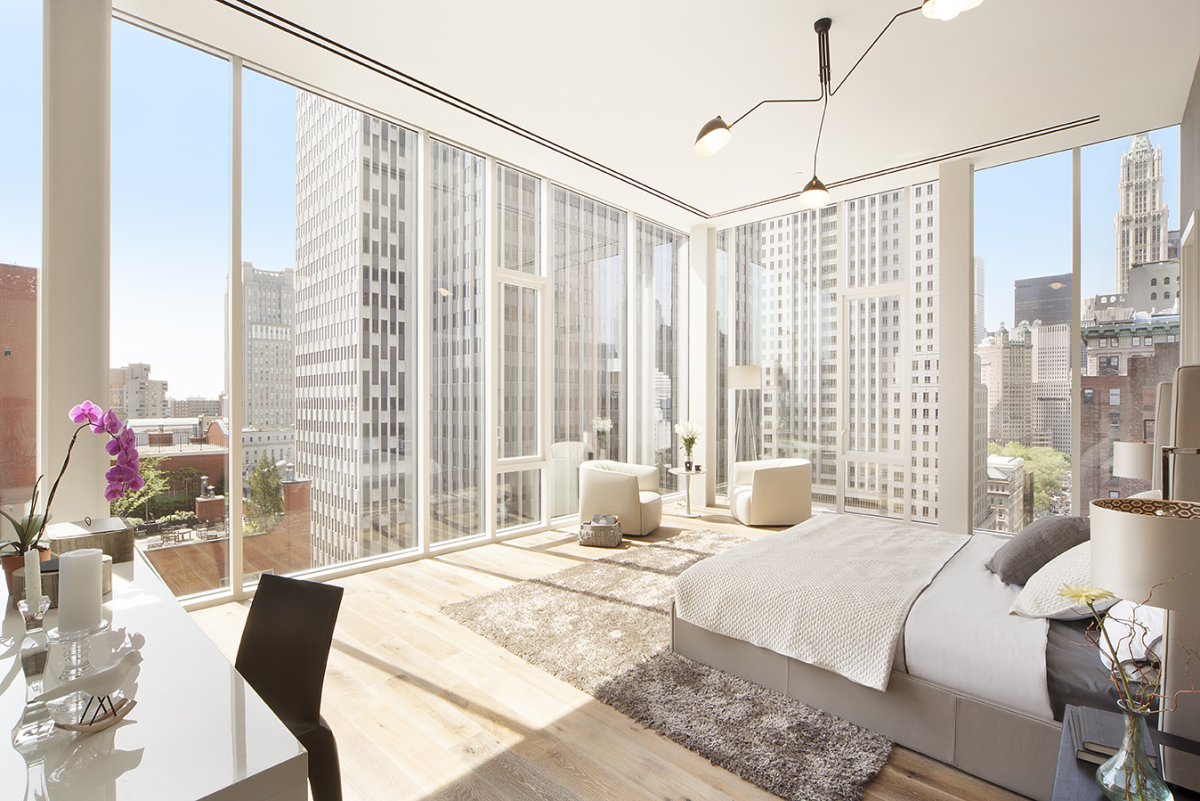 Спальня в пентхаусе в Нью Йорке