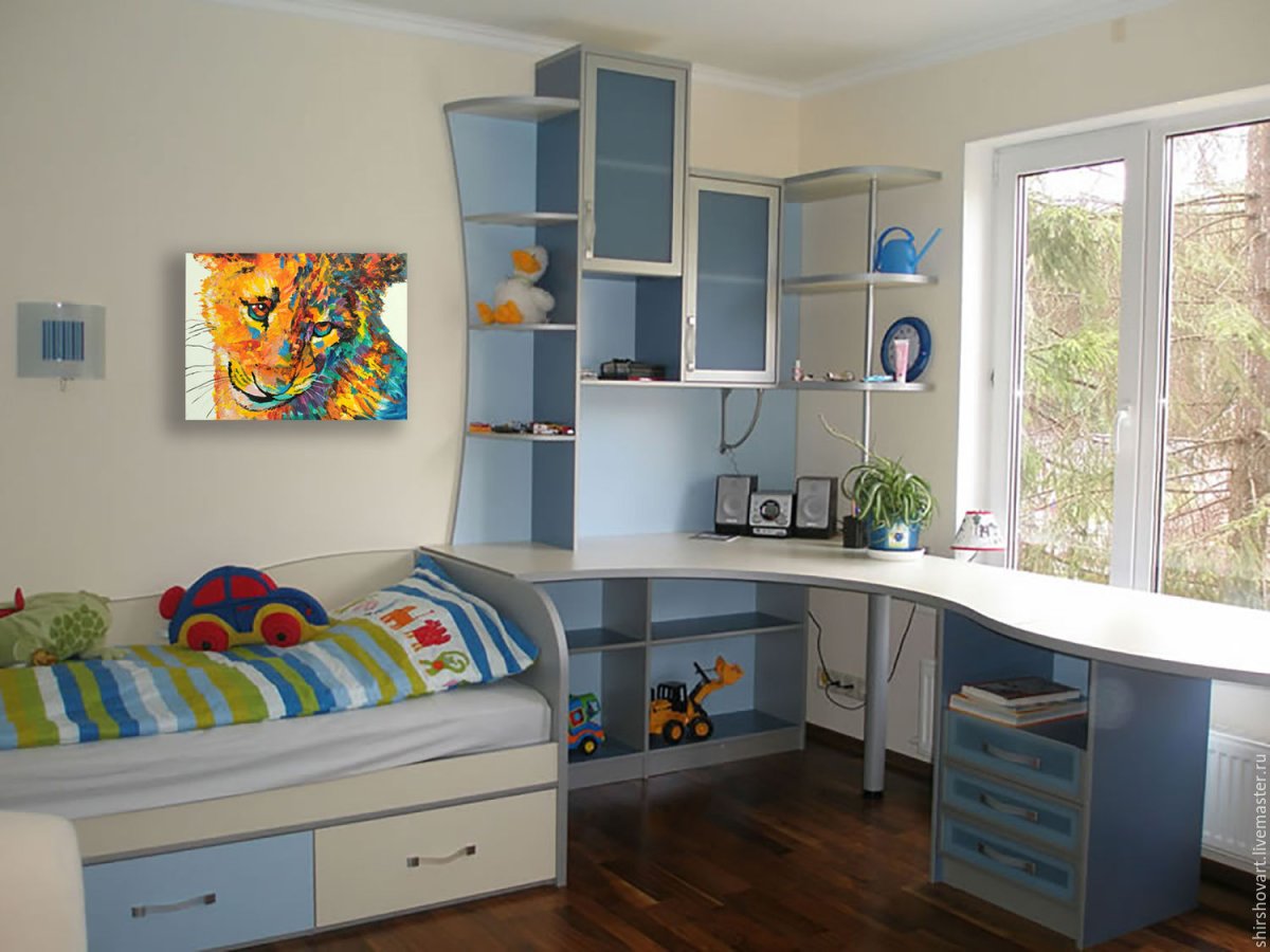 Встроенная мебель в детскую для школьника