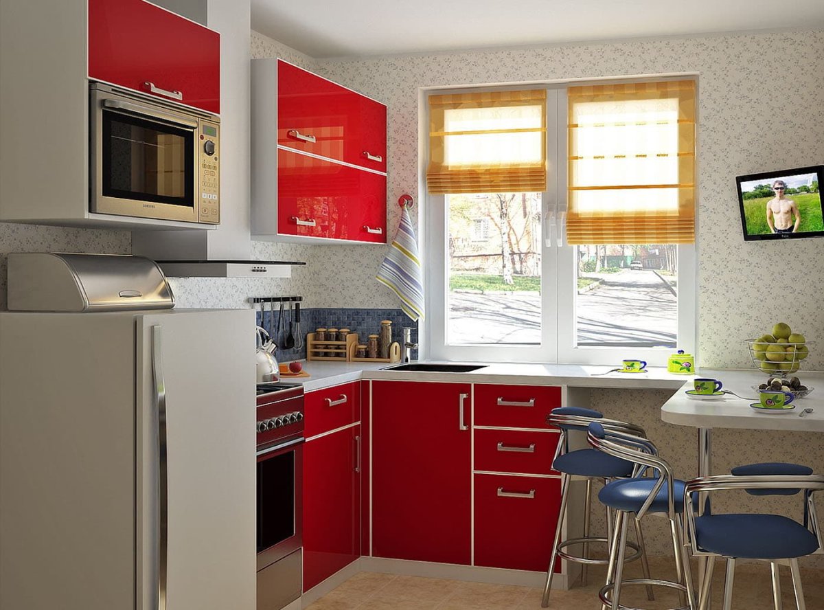 Малогабаритные кухни с окном