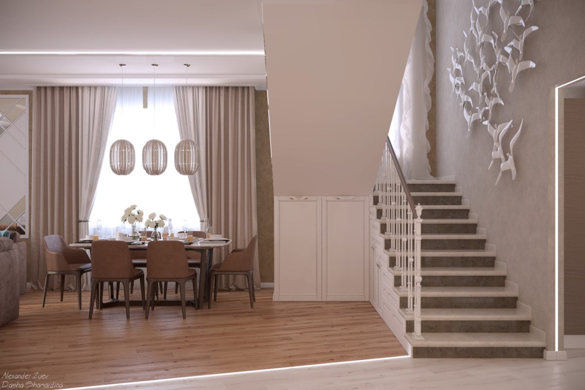 Шторы на лестничное окно