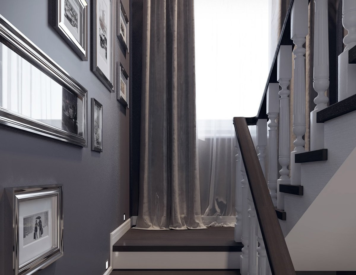 Шторы на лестницу