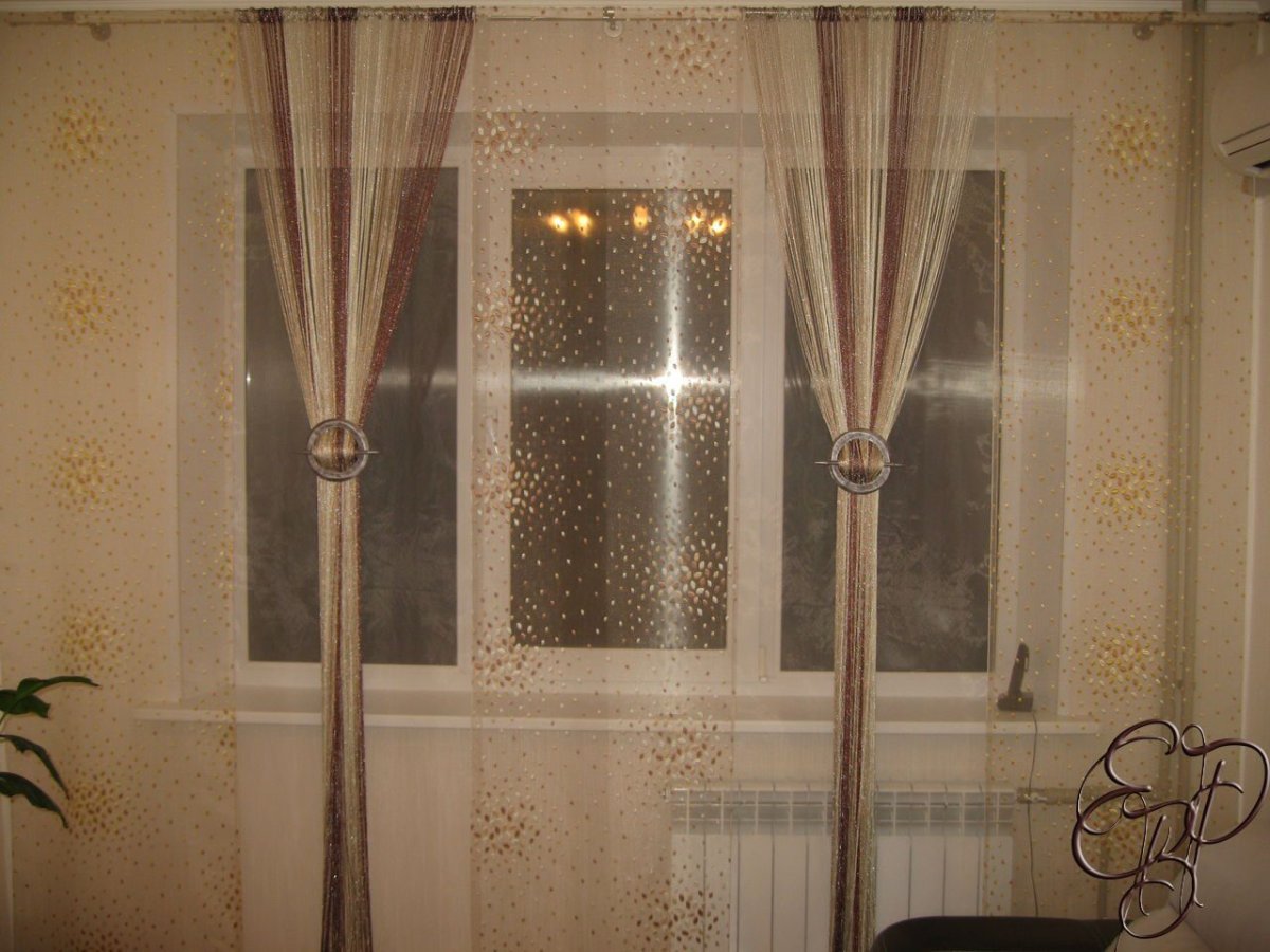 Комбинация нитяных штор