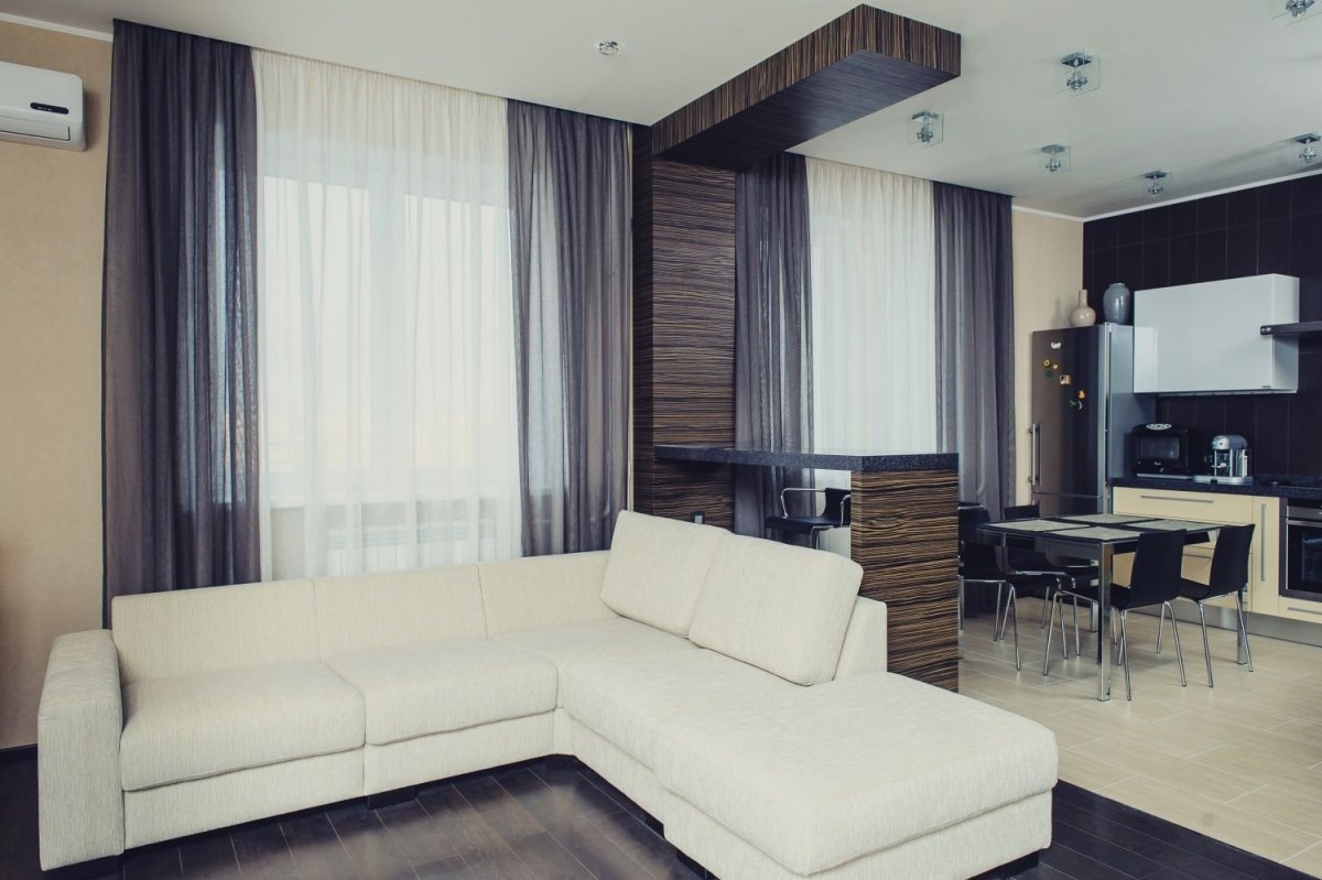 Шторы в зал в современном стиле