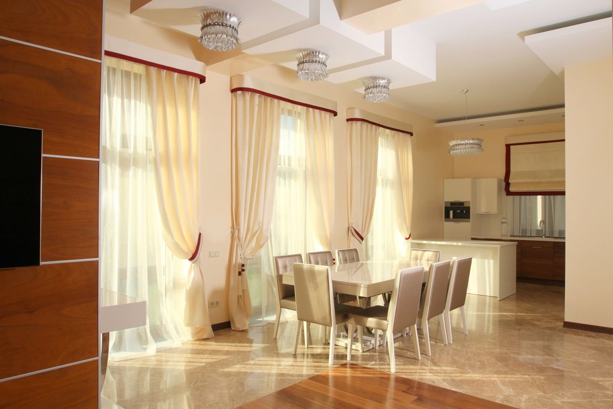 Занавески в гостинную большое окно на половину стены