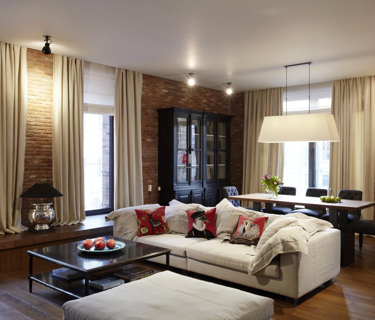 Шторы в гостиную в классическом