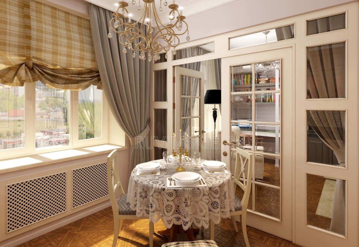 Отделить кухню от гостиной кованой решеткой в стиле Прованс