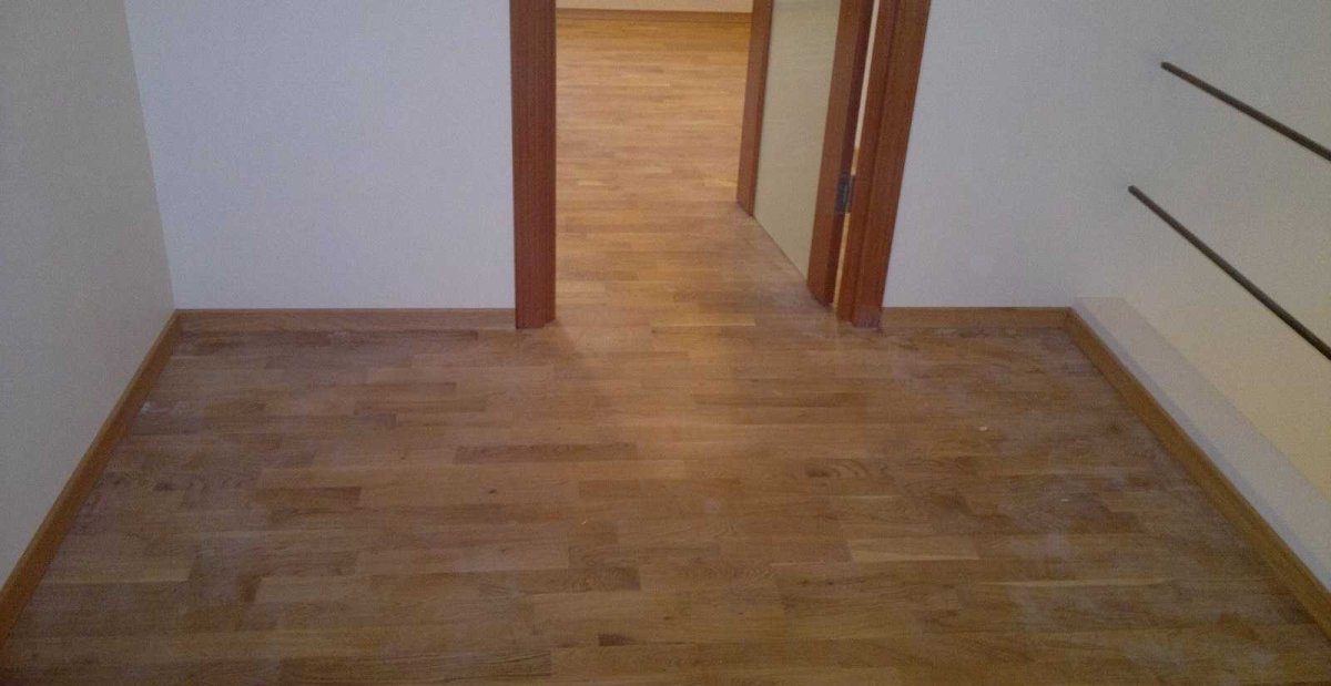 Укладка ламината до и после