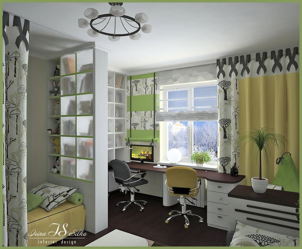 Детская рабочая зона у окна