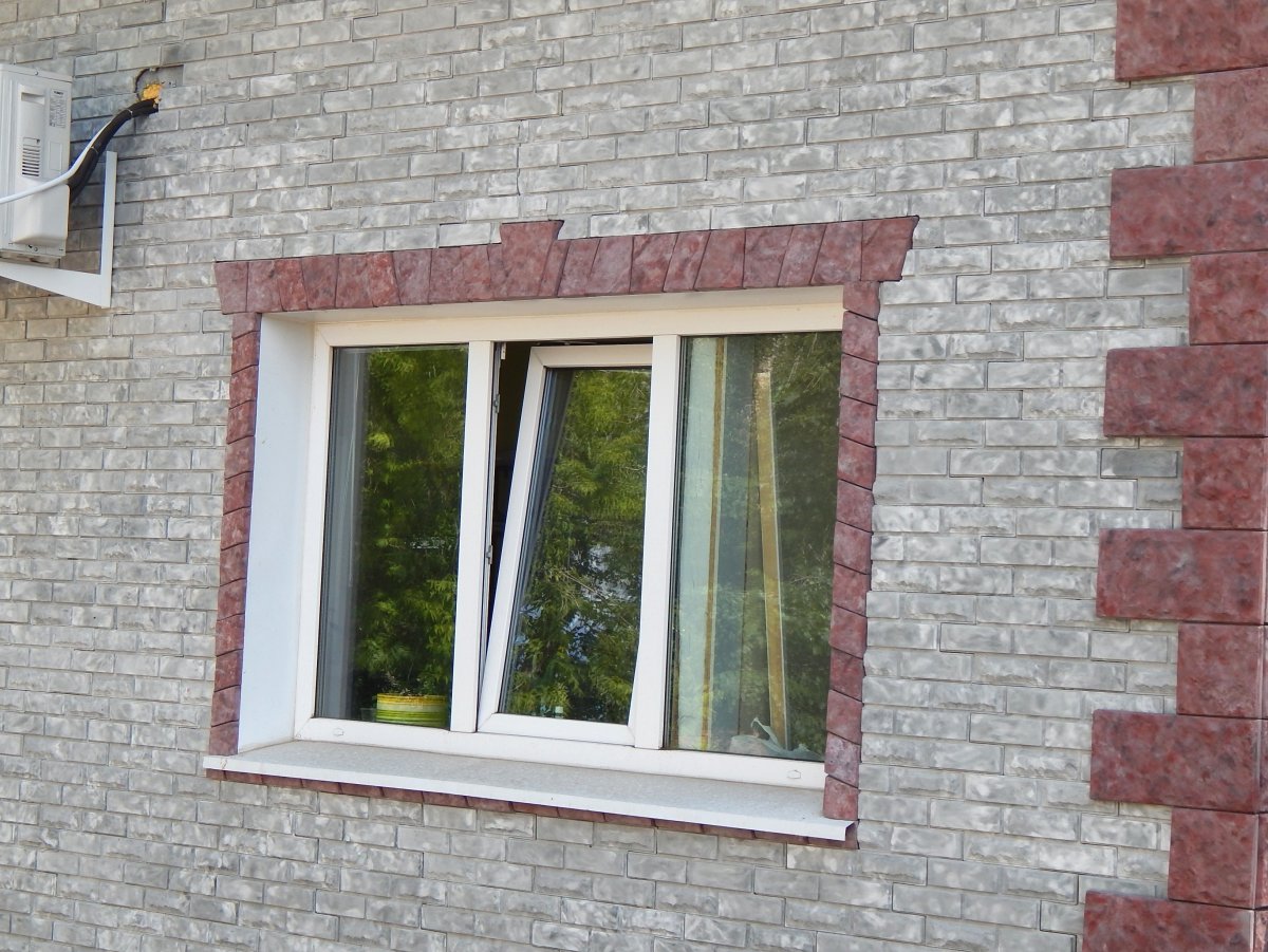 Отделка окон камнем