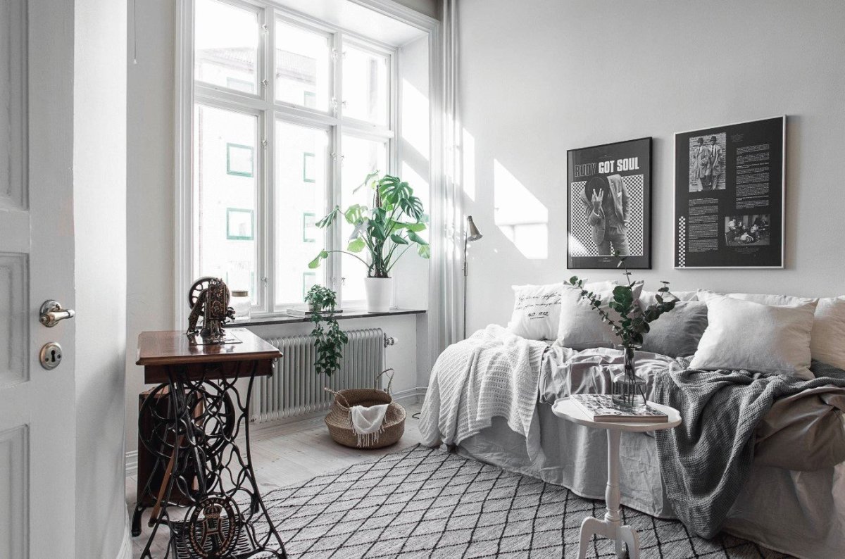 Спальня в скандинавском стиле 20 кв м