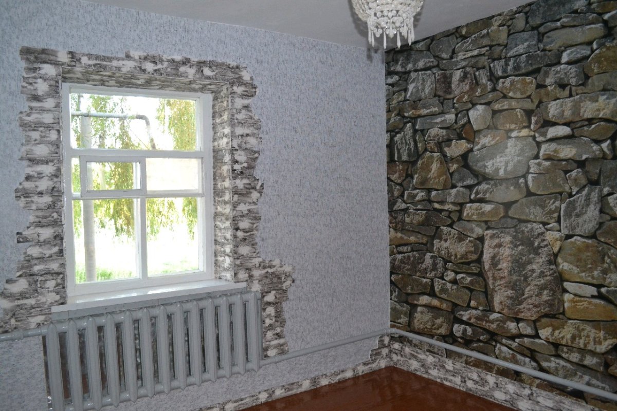 Отделать окна декоративным камнем