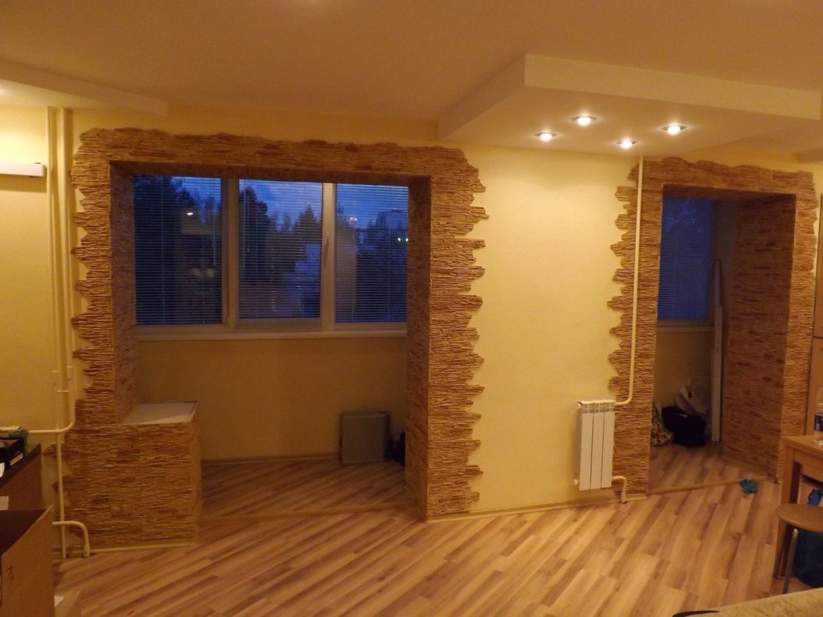 Отделка комнаты декоративным камнем