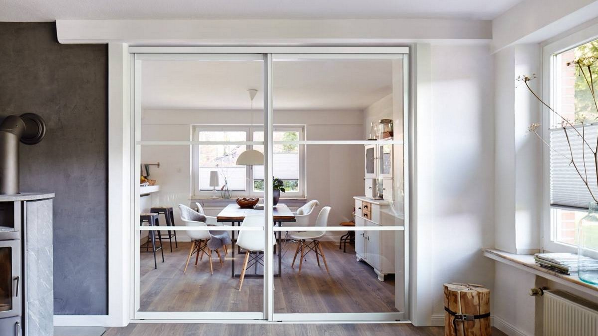 Стеклянные перегородки в стиле Сканди